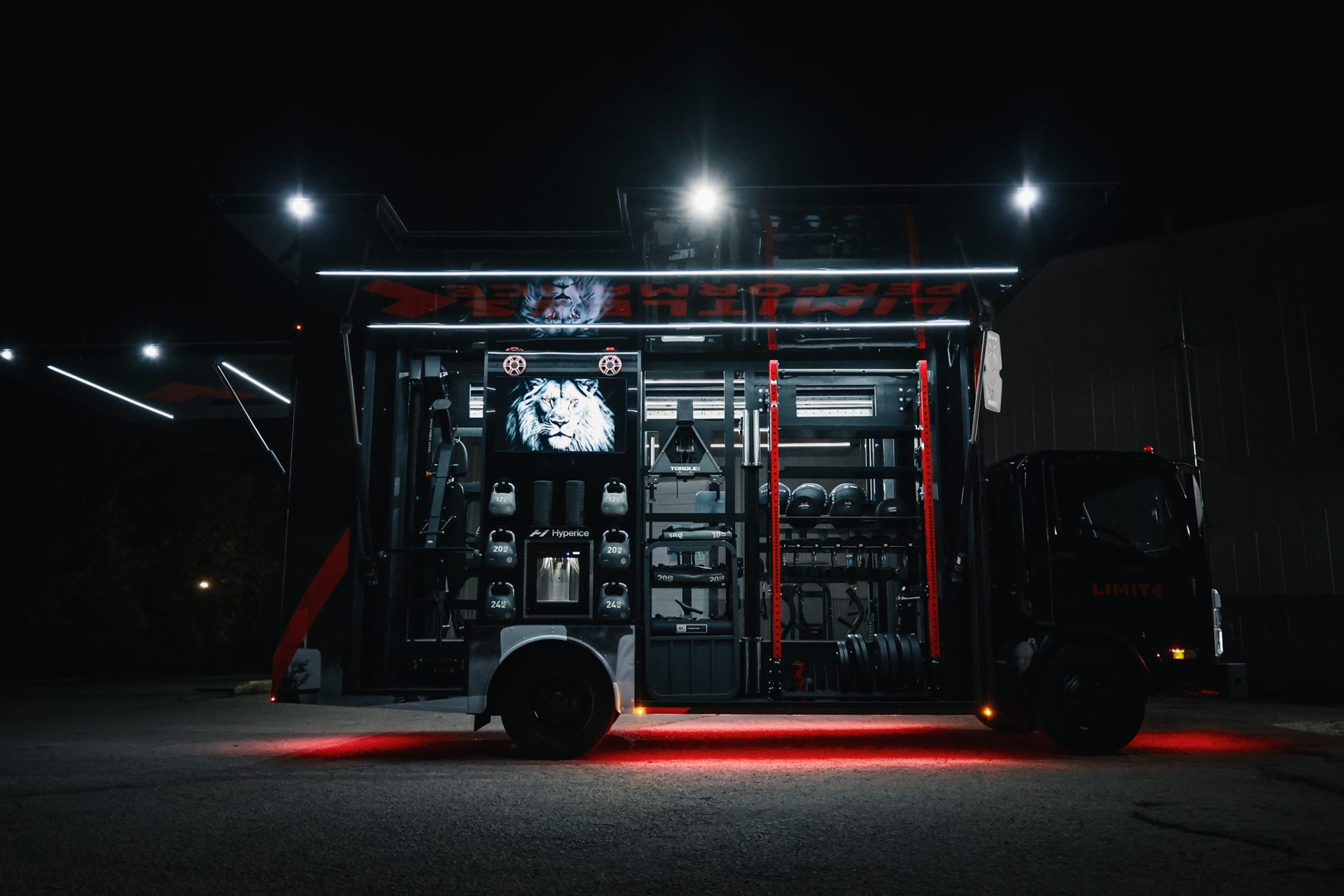 Fit Truk 2.0 wide exterior view at night