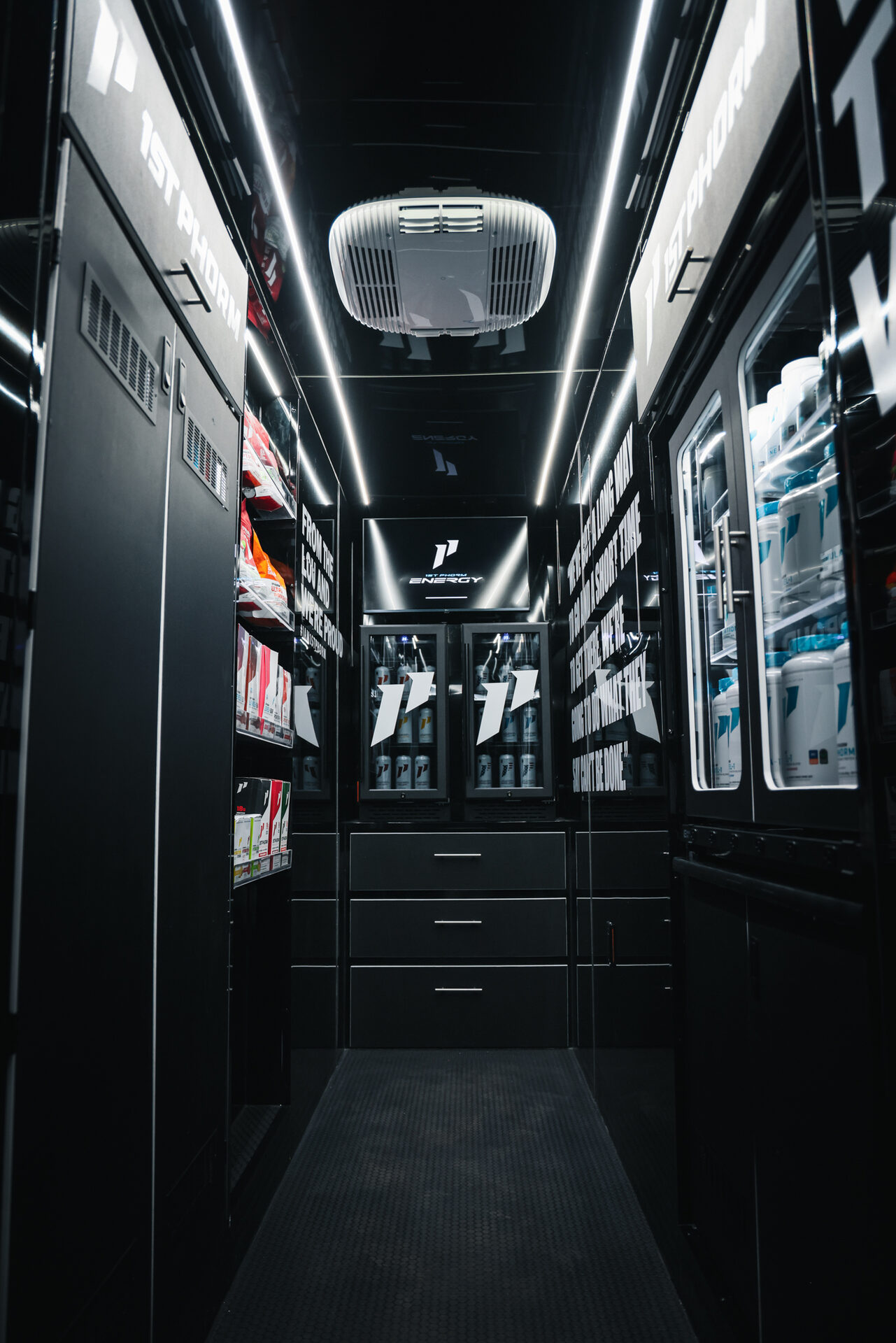Fit Truk 3.0 interior corridor with storage